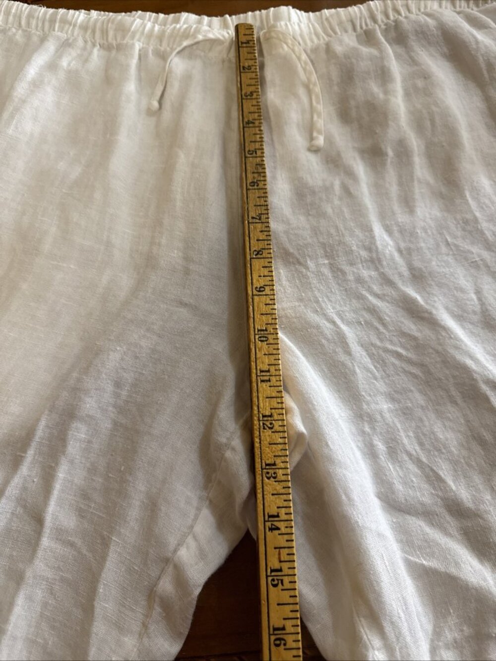 Chicos Women 100% Linen Wide Leg Cropped Pants RELAXED FIT Sz 3 XL Cargo Pull On - Picture 9 of 10